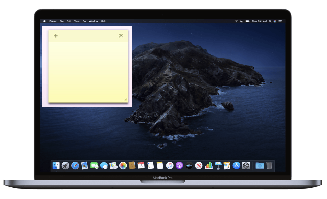 add a sticky note to desktop mac