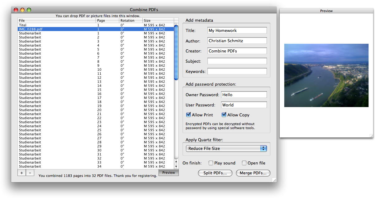 easiest way to combine pdf files mac
